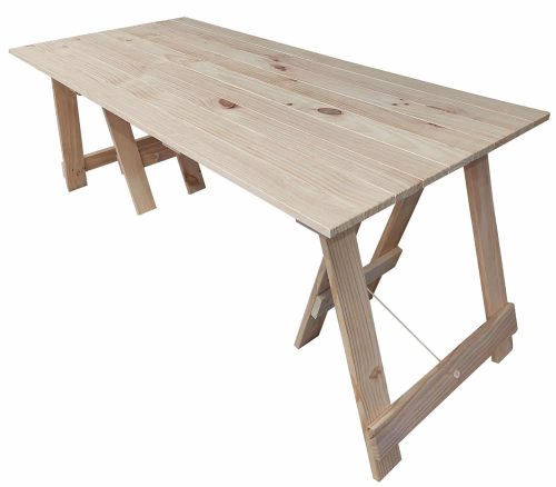 Unstained Trestle Tables
